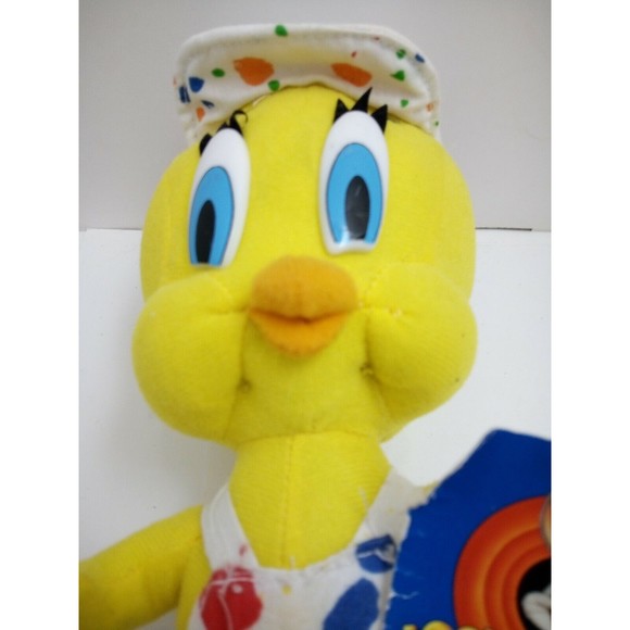 Looney Toons Painter Tweety Bird. With Tag.  9".  1998. - Picture 10 of 11
